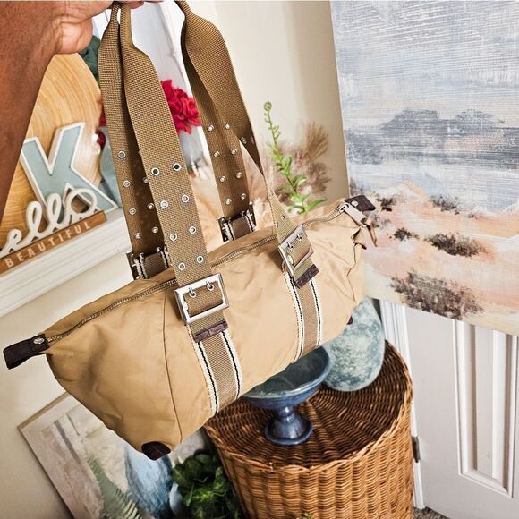 Y2K Un Apes Midi De Chien Paris Nylon Khaki Buckle Shoulder Bag. - Picture 12 of 15